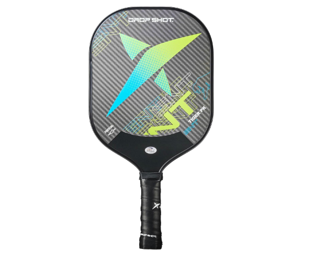 Drop Shot Tiger – Pickleball Racket with DS Fiber Polymer Honeycomb, Power, Control and Durability – Professional Paddle (Blue and Yellow)