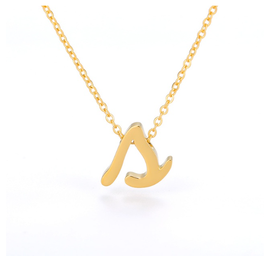 Maxzone Tiny Initial Letter Necklaces For Women Stainless Steel Old English Letter Vintage Necklace Boho Birthday Gothic Jewelry Gift S