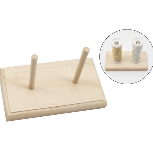 2 Spool Thread Rack Wooden Thread Holder Sewing Organizer for Sewing Embroidery