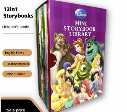 12 In 1 Mini Storybook Library Kids Toddler Children Story Book Children Bedtime Stories