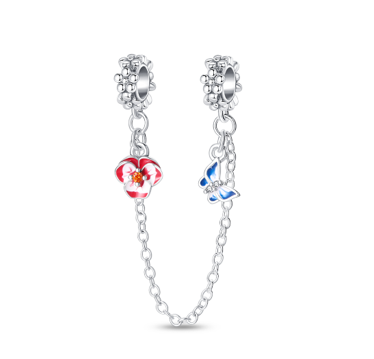 S925 Silver Pandora Same Design Glass Beads Sea Animal Butterfly Seahorse Sea Turtle Beads Suitable for Original Bracelets  026