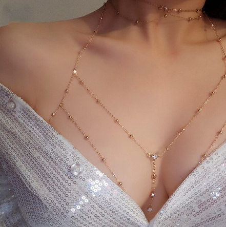Ladies Body Chain Sexy Style Hollow Bikini Ladies Breast Chain Body Chest Chain Women Sexy Jewelry