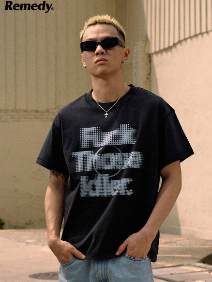Remedy American Streetwear Boxy Fit Short Sleeve T-Shirt, Loose And Casual Summer Tee For Men