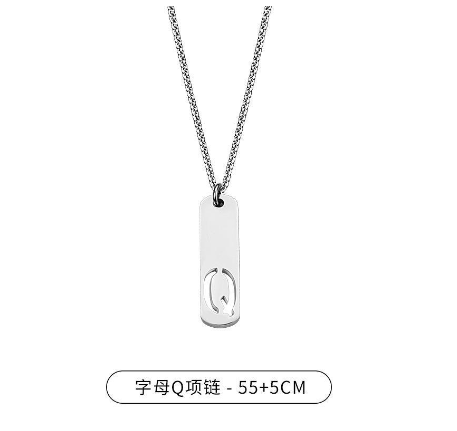 Stainless Steel 26 English Alphabet Pendant Necklace Fashion Men's Letter Necklace Jewelry Wholesale Q