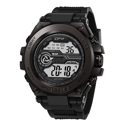 TPW Mens Digital Watches Army Military Watches Alarm Sport Stopwatch For Male Waterproof 30M Wristwatch BRONZE BLACK