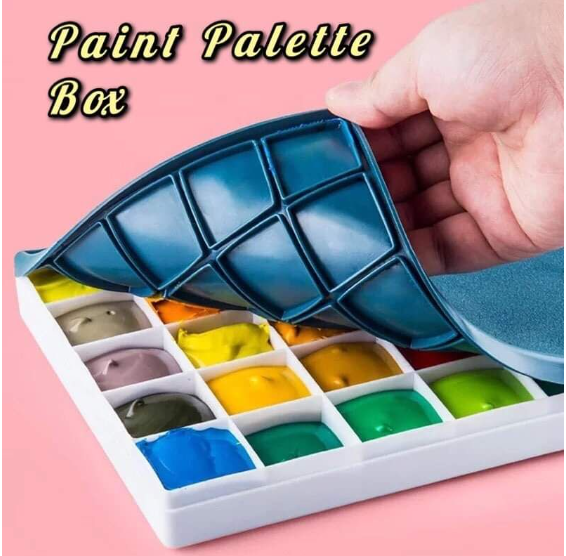 24 Grid Artist Paint Tray Palette Box With Soft Cover