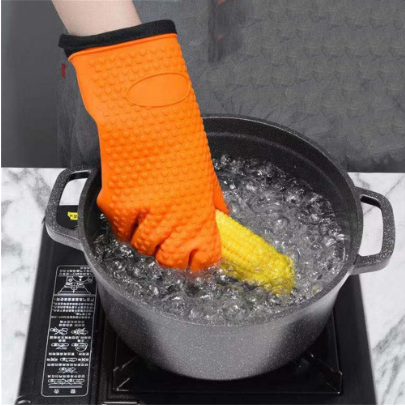 Waterproof And High Temperature Resistant Microwave Oven Anti-Scalding Gloves Insulation Gloves Anti-Heat Baking Silicone Gloves 27x14