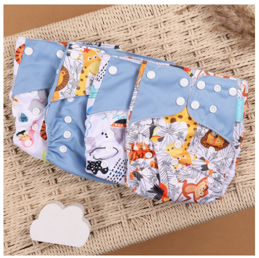 Happyflute Eco-Friendly Cloth Diaper Ecological Baby Diapers 4Pcs Set 13