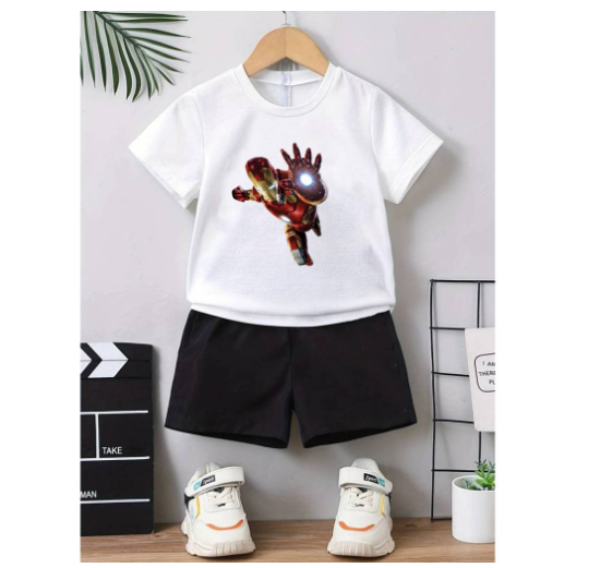 Boys Shirt Suits Baby Polo Terno Clothes 0-5 years Child Print Shirt and Shorts Terno for KidSorts Two Sets of Kids S19