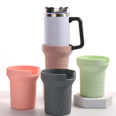 Protective Silicone Boot For Stanley Quencher 30/40oz, 3D Diamond Reflective Design Shape of Sleeves for Adventure Tumbler, Silencing