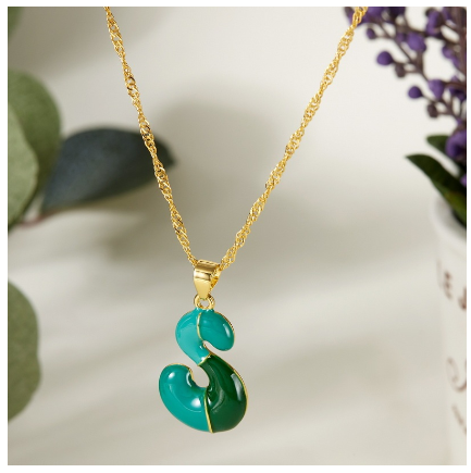 Dropping Oil 26 English Letter Pendant Necklace Fashion Colorful Letter Necklace Men's and Women's Jewelry