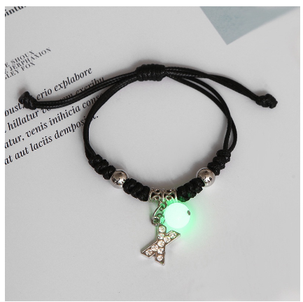Luminous Couple Bracelet 26 English Letters Crystal Friendship Bracelet Women Men Jewelry Glow in the Dark X