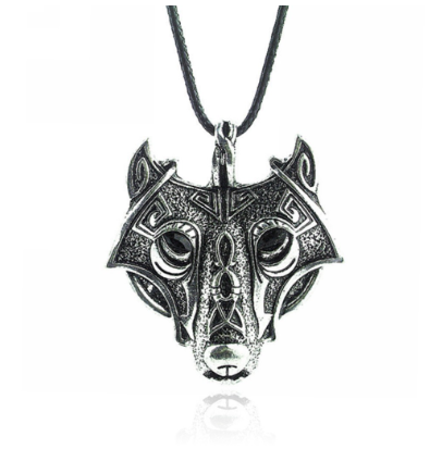 Vintage Men's Boys Retro Wolf Animal Head Pendant Necklace