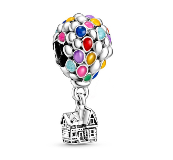 925 Silver Trinkets Balloon Charms Beads for Bracelet Pan Security Chain d025