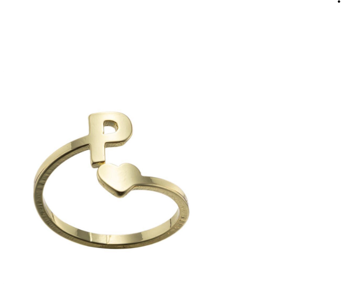 Fashion Heart 26 Letters Rings For Women Gold Color A-Z Initials Opening Ring Alphabet Finger Accessories Party Jewelry Gifts P