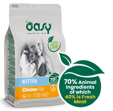 Oasy One Kitten Chicken 1.5kg with FREE 70g Sample Pack & 1 Churu Cat