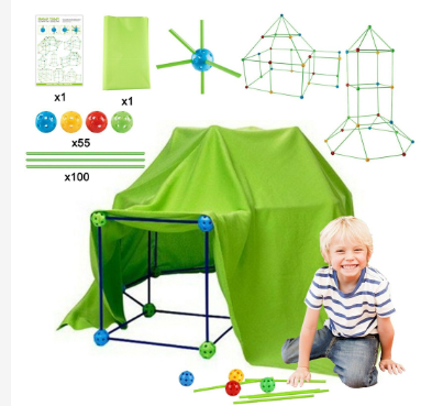 Free gifts Building Toys Fort Building Kit Indoor Outdoor Play Tent for Kids Construction Toys