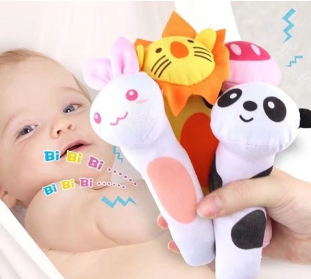 Animals Baby Rattles Soft Plush Toys Handing BB Sounder bell