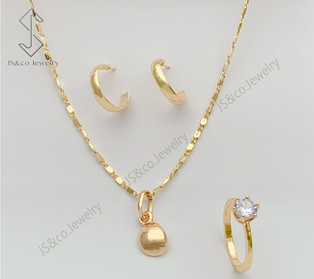 JS&CO jewelry 18K Gold Plated 3in1 Jewelry Set For Women set-46