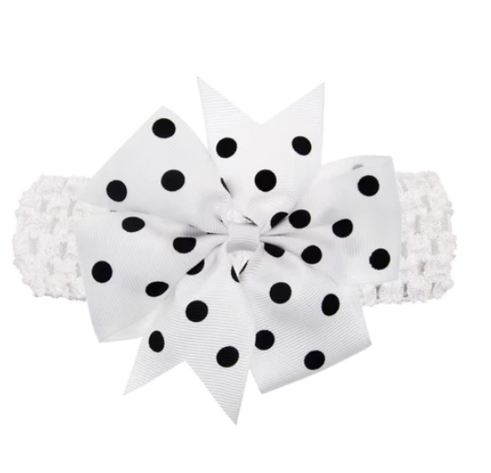 Baby Girl Cute Bow Hairband Baby Hair Accessories Girl Hair Accessories Girl Polka Dot Bow Hair Rope HA24