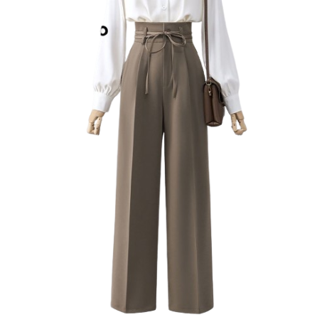 Lovito Women Lace Up Pants LNE31118 (Brown)