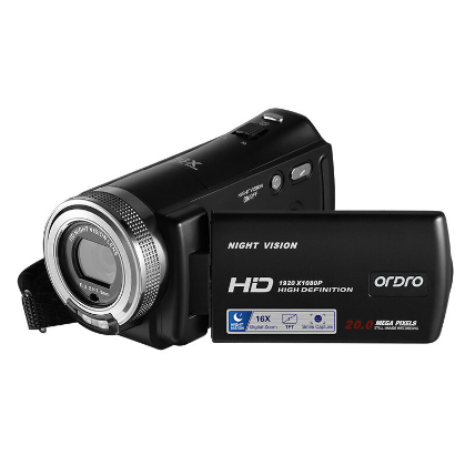 ORDRO HDV-V12 30MP HD 1080P 30fps Camcorder 16X Digital Zoom Recording Video Camera Portable Infrared Night Vision Camera Recorder
