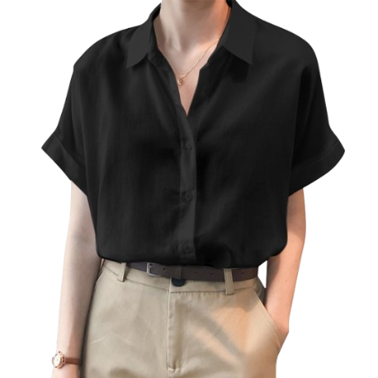 ZANZEA Women Summer Fashion Korean Style Solid Color Loose Turn-Down-Collar Shirts