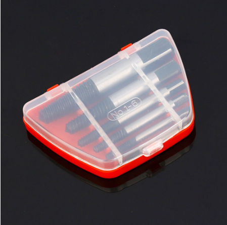 6PCS Broken Bolt Screw Driver Extractor Remover Set Easy Out Drill Bits Tools Kit Screws 3-22mm