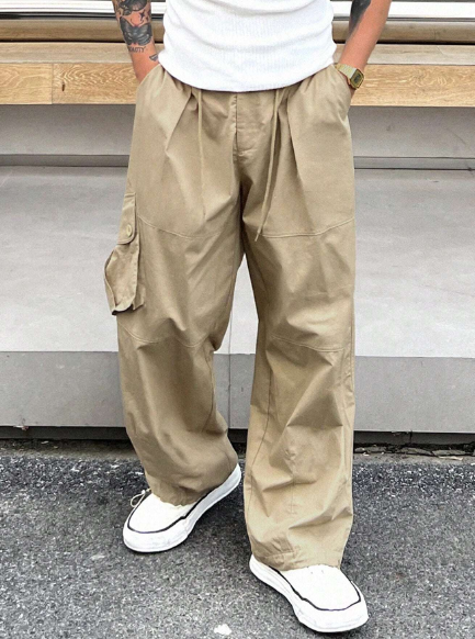 DAZY Men's Plain Color Pocket Trousers, Four Seasons