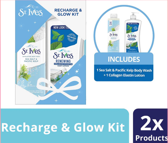 Buy St Ives Sea Salt & Pacific Kelp Body Wash 22oz + St Ives Collagen Elastin Lotion 21oz
