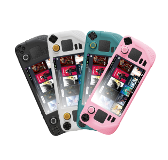 IINE Protective Case 9 in 1 Full Protection Soft Silicone Material Shockproof Case for Steam Deck Pink