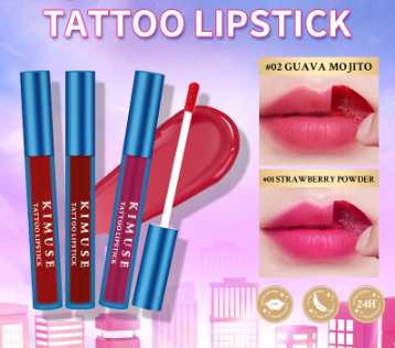 KIMUSE Peel Off Lip Stain Tattoo Lipstick Long-lasting and Waterproof Peel Off Pink Lip Tint Make Up