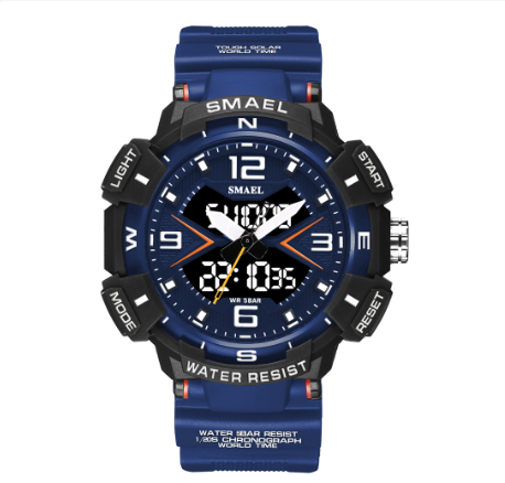 SMAEL Luxury Original Sports Wrist Watch for Men Quartz Waterproof Military Dual Display Fashion Male Digital Watches Alarm M5