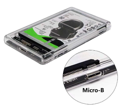 2.5" Inch Transparent SATA To USB 3.0 Hard Drive Enclosure HDD Case