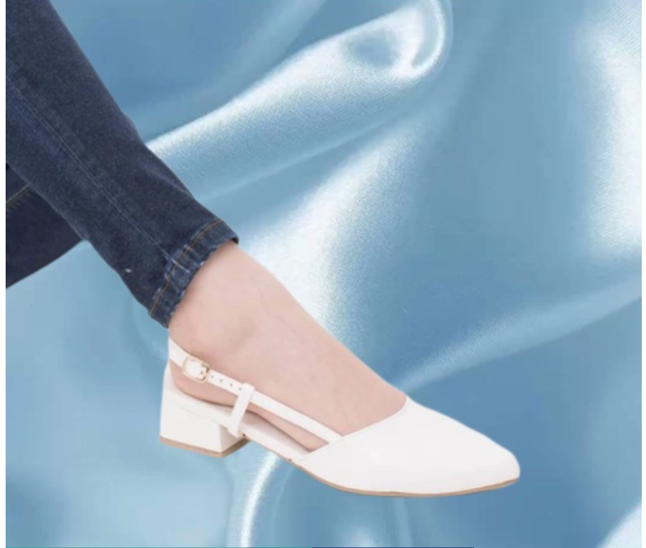 DOLL SHOES 2INCHES HEELS KOREAN STYLE WITH STRAP ANKLE POINTED SHOES OFFICE ATTIRE