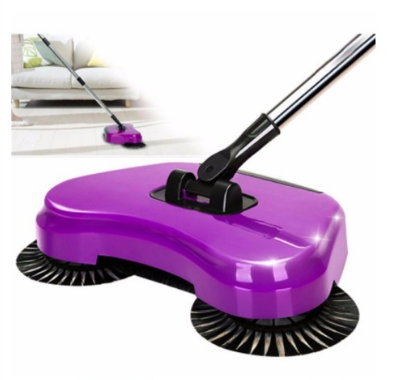 Apple-Wonder Sweeper Spin Broom and Dust Pan All in One