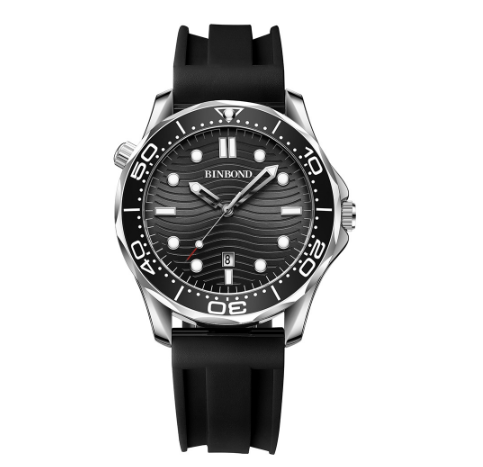 Binbond Men Business Steel Band Quartz Watch Rotating Dial Waterproof Unique Watch Men M13