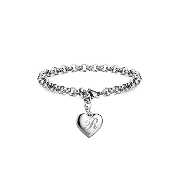 26 English Letter Love Pendant Gift Girl 925 Silver Jewelry Fashion Bracelet Luxury Chain R
