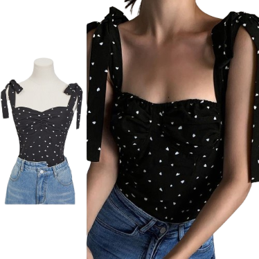 Lovito Casual Heartshape Lace Up Tank Top for Women L74ED253