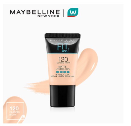 Maybelline Fit Me Matte+Poreless Liquid Foundation Tube 18ML - 120 Classic Ivory