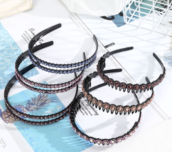 Korean Double Layer Rhinestone Headband Vintage Thin Crystal Hairband Fashion Hair Accessories