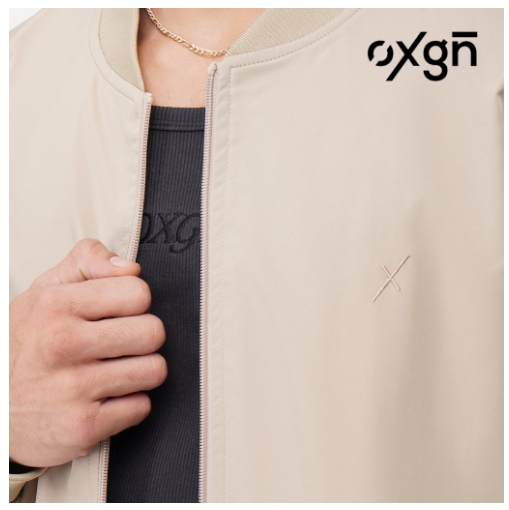 OXGN Nylon Bomber Jacket For Men (Beige/Black)