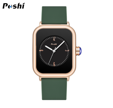 POSHI New Women Watch fashion Elegant square women's waterproof quartz watch Ladies Casual Wrist Watch GREEN