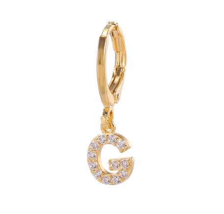 A-Z Letter Earrings Fashion Gold Plated Hoop Drop Earrings Diamond Stud Earrings Women's Jewelry G