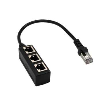 RJ45 1 Male to 3 Female Cable Adapter connector Network Extender Cable Splitter Compatible with Cat7
