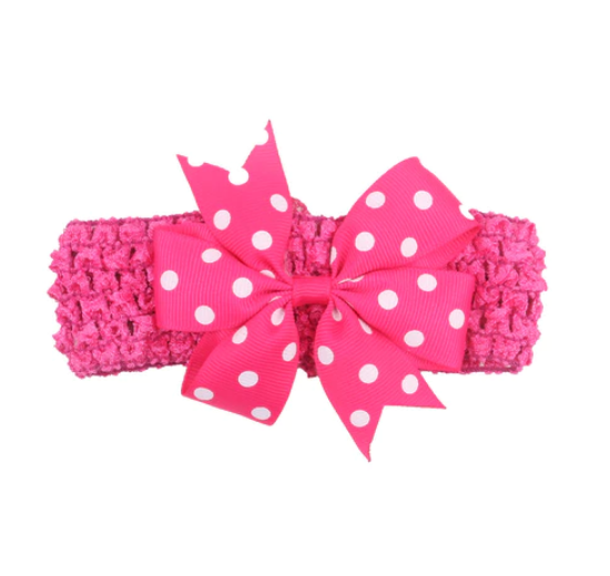 Baby Girl Cute Bow Hairband Baby Hair Accessories Girl Hair Accessories Girl Polka Dot Bow Hair Rope HA17