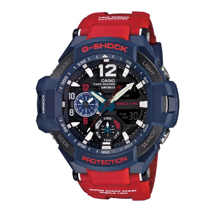 Casio G-Shock Red Resin Watch For Men CGA-1100-2ADR