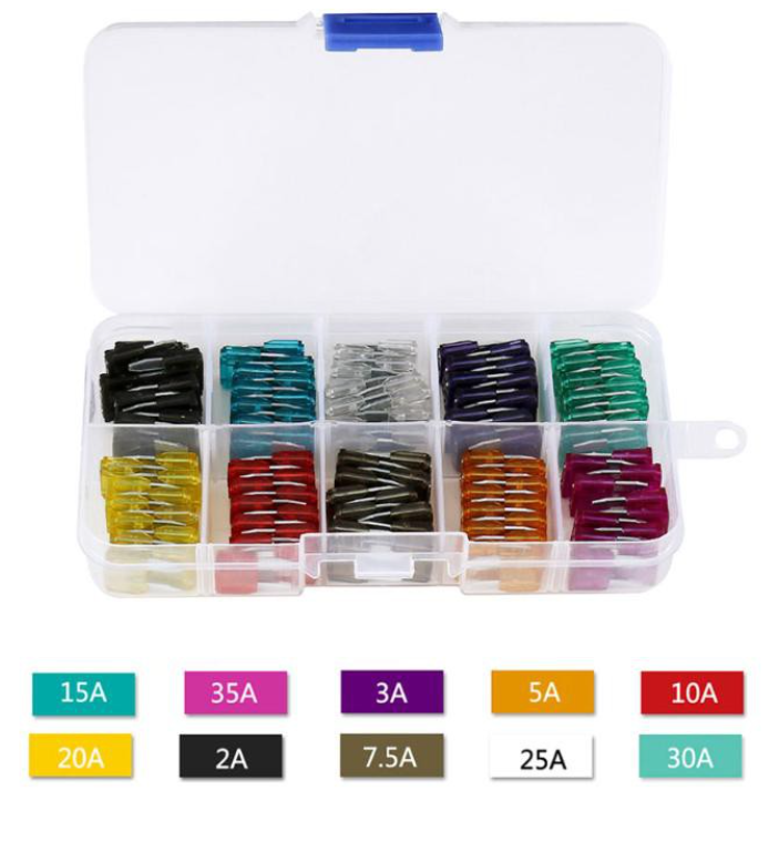 120pcs Car Fuse Mini Blade Fuse 3/5/7.5/10/15/20/25/30/35Amp Assortment Blade Fuse Kits For Truck Auto Car Motorcycle