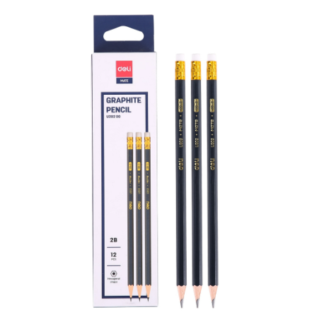 Deli EU20200 Graphite Pencil 2B 12pcs/box (1BOX) [7711EU20200P12]
