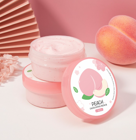 Peach Face Body Scrub Exfoliating Skin Care Acne Mites Treatment Brightening Tender Skin 90G